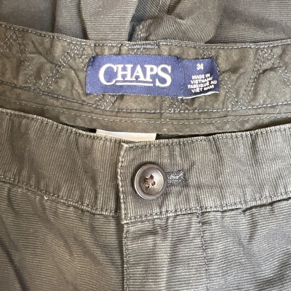 Chaps Black Cargo Shorts Mens 34 Ottoman  Weave Twill  Gorpcore Utility Workwear